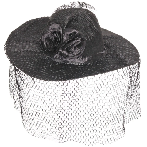 Шляпа карнавальная "Шикарная дама", черный