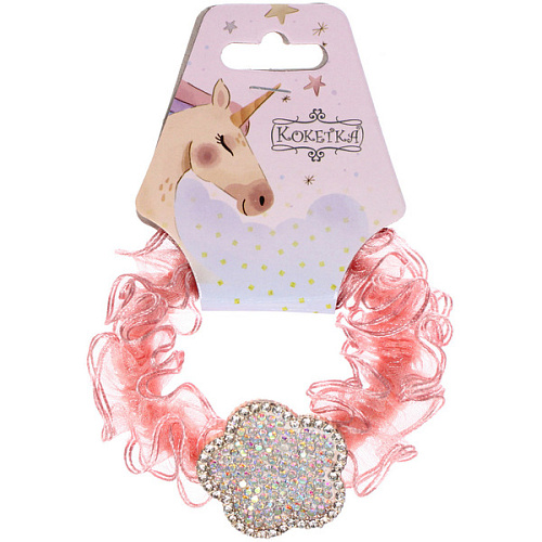 Резинка для волос 1шт ЕЖЕВИКА, цветочек, микс 5 цветов, d-5см (подвес Единорог)_4