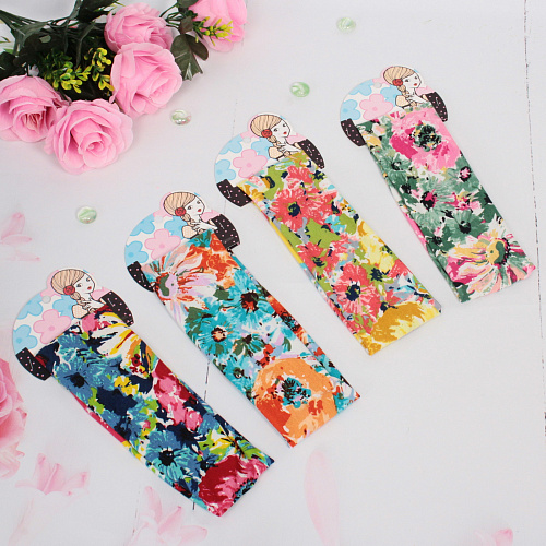 Повязка на голову Britney Room, принт цветы, микс 6 цветов, 207см_3