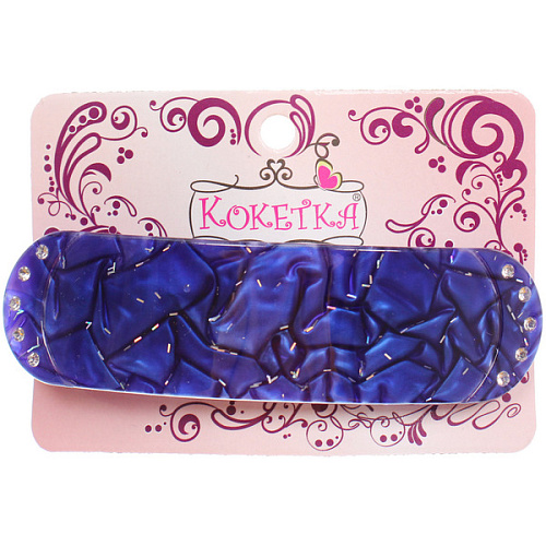 Заколка - автомат ЭКЛЕР, форма прямоугольная, флекса, микс 5 цветов, 92,7см (блистер Кокетка)_6