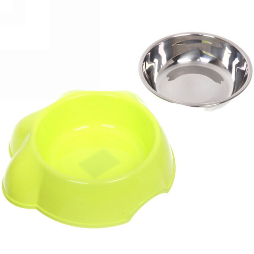 Миска пластиковая с металлической чашкой Лапка 216,5см цвет зеленый_3