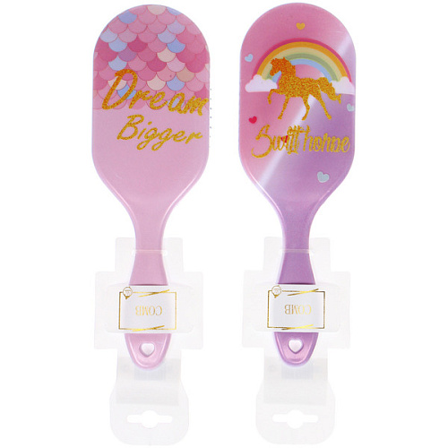 Расческа массажная овальная ТВОИ МЕЧТЫ, микс 4 дизайна, 237,5см (PVC подвес)_4