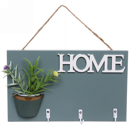 Ключница Home 20,512,5см 3 крючка, цвет зеленый MP131_4