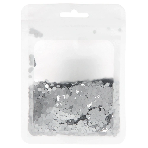Конфетти Кружочки малые 15 г (3 мм), Серебро_3