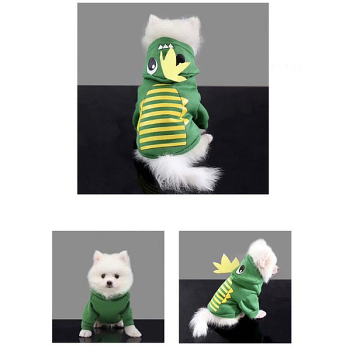 Кофта - толстовка с капюшоном для собак мелких пород МОДНЫЙ БРО, динозаврик, размер XL (564026см) Ultramarine_5