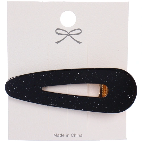 Зажим для волос "ЛАВИТА", капля, цвет черный, 6,7*2,3см (белый блистер)