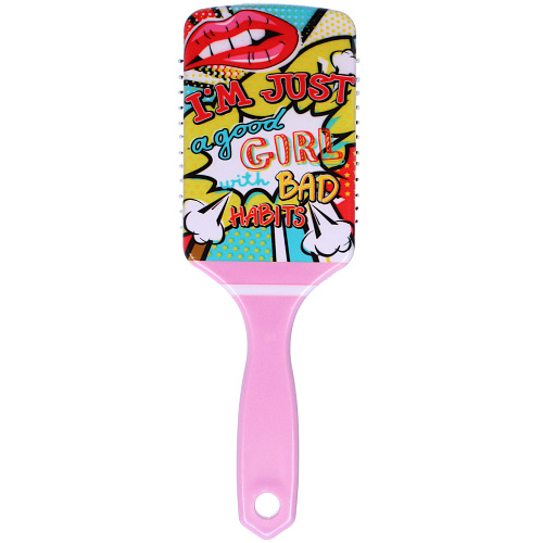 Расческа массажная прямоугольная форма КОЛЛЕКЦИЯ ИМАНИ - САНТЕГА, микс 4 дизайна, 247,5см (PVC упаковка)_5