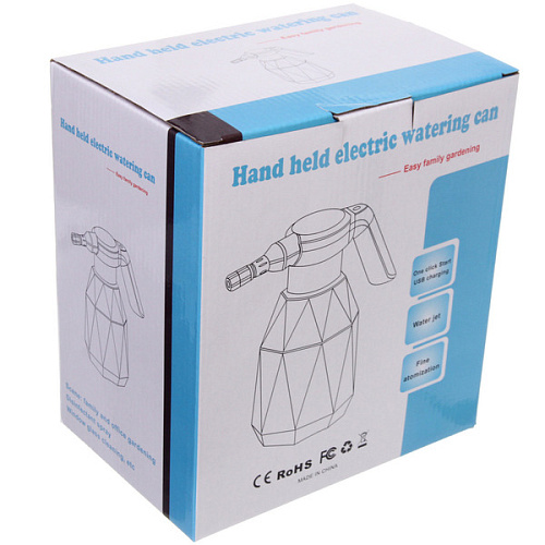 Опрыскиватель аккумуляторный 2л с мерной шкалой цвет розовый USB_7