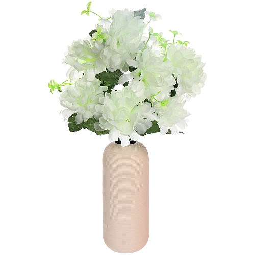 Искусственные цветы Цветочная мелодия Хризантемы 49см 7 цветков белые_6