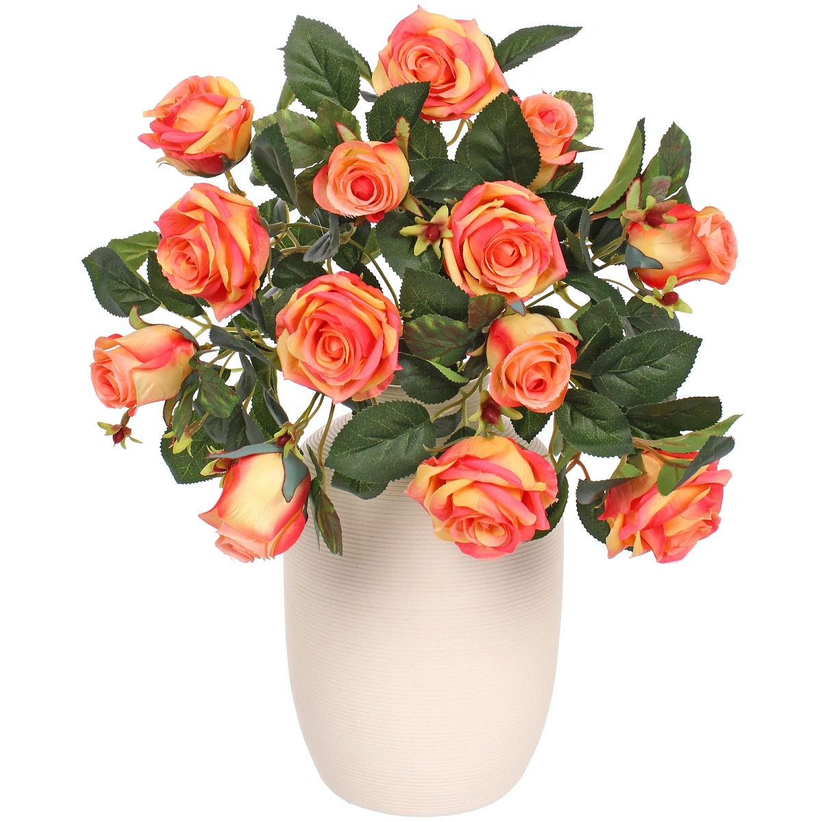 Искусственные цветы "Розовая фантазия" 48см 13 цветков оранжевые