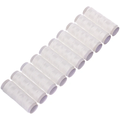 Нитки в наборе 10шт, цвет белый, 40м. 16,5*5,5*1,6см  (пакет с подвесом)