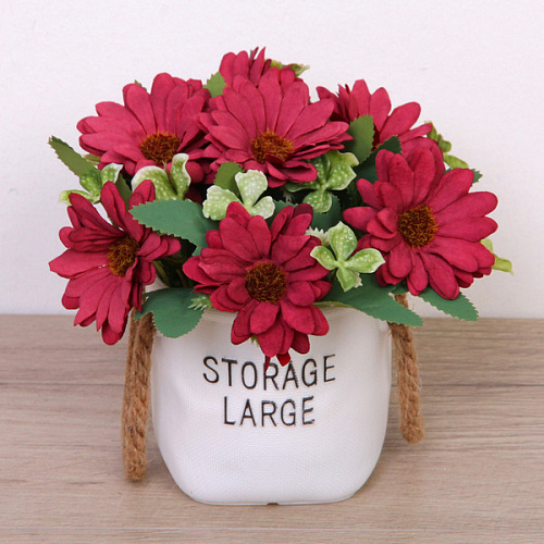 Цветочная композиция Мечта 1020см Ромашки бордовые_9