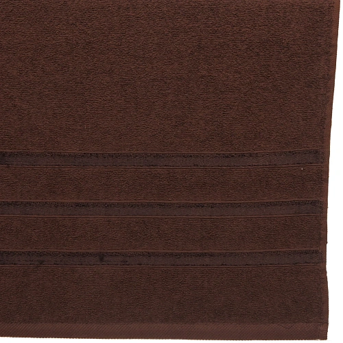Полотенце махровое 70140см LUNA цвет темно-коричневый 04040 плотность 360грм2 с петелькой-подвесом_5