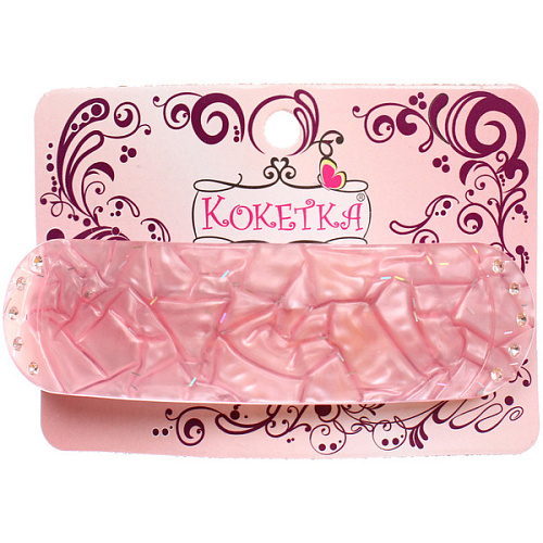 Заколка - автомат ЭКЛЕР, форма прямоугольная, флекса, микс 5 цветов, 92,7см (блистер Кокетка)_5