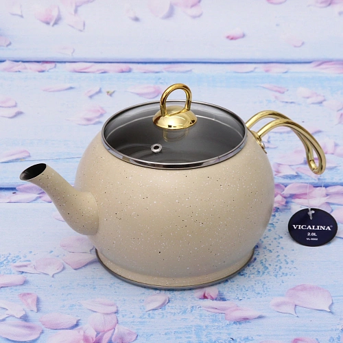 Чайник из нержавеющей стали 2л Vicalina турецкий бежевый VL-9352_10