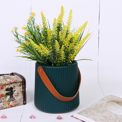 Ваза из пластика Адель 1414,5см полоска,цвет зеленый_4