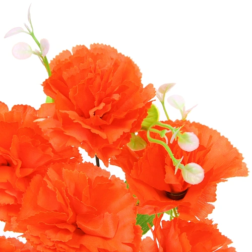 Искусственные цветы Букет Гвоздик 34см 7цветков оранжевые_6