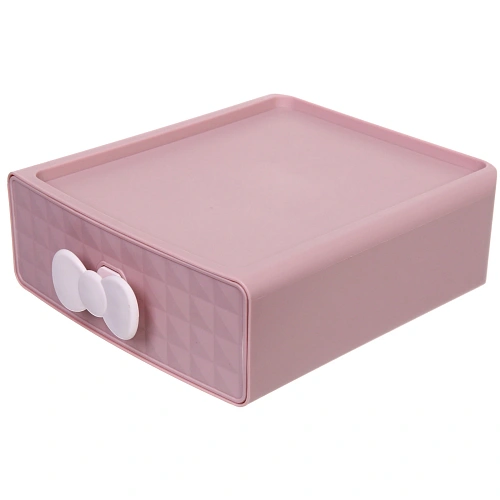 Мини - ящик для хранения мелочей "ЛЕНАР", цвет пудровый, 22,7*20,2*6,6см (пакет)