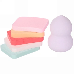 Спонж капля и 5 спонжиков тонких для макияжа и контуринга "Beauty-Puff", цвет микс, 8,5*5*7✦