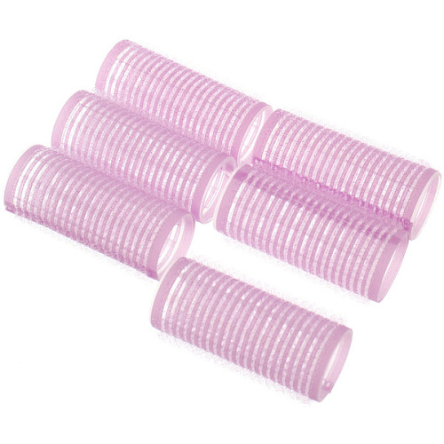Бигуди липучки, 6шт., однотонные, цвет светло сиреневый, d-2,5см