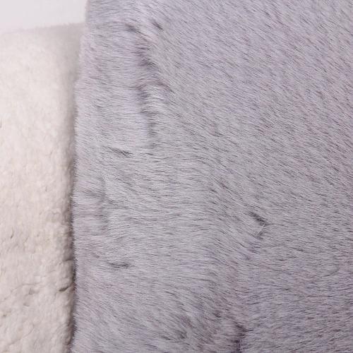 Чехол для декоративной подушки SOFI, 4343 см, иск мех, цвет светло-серый_3