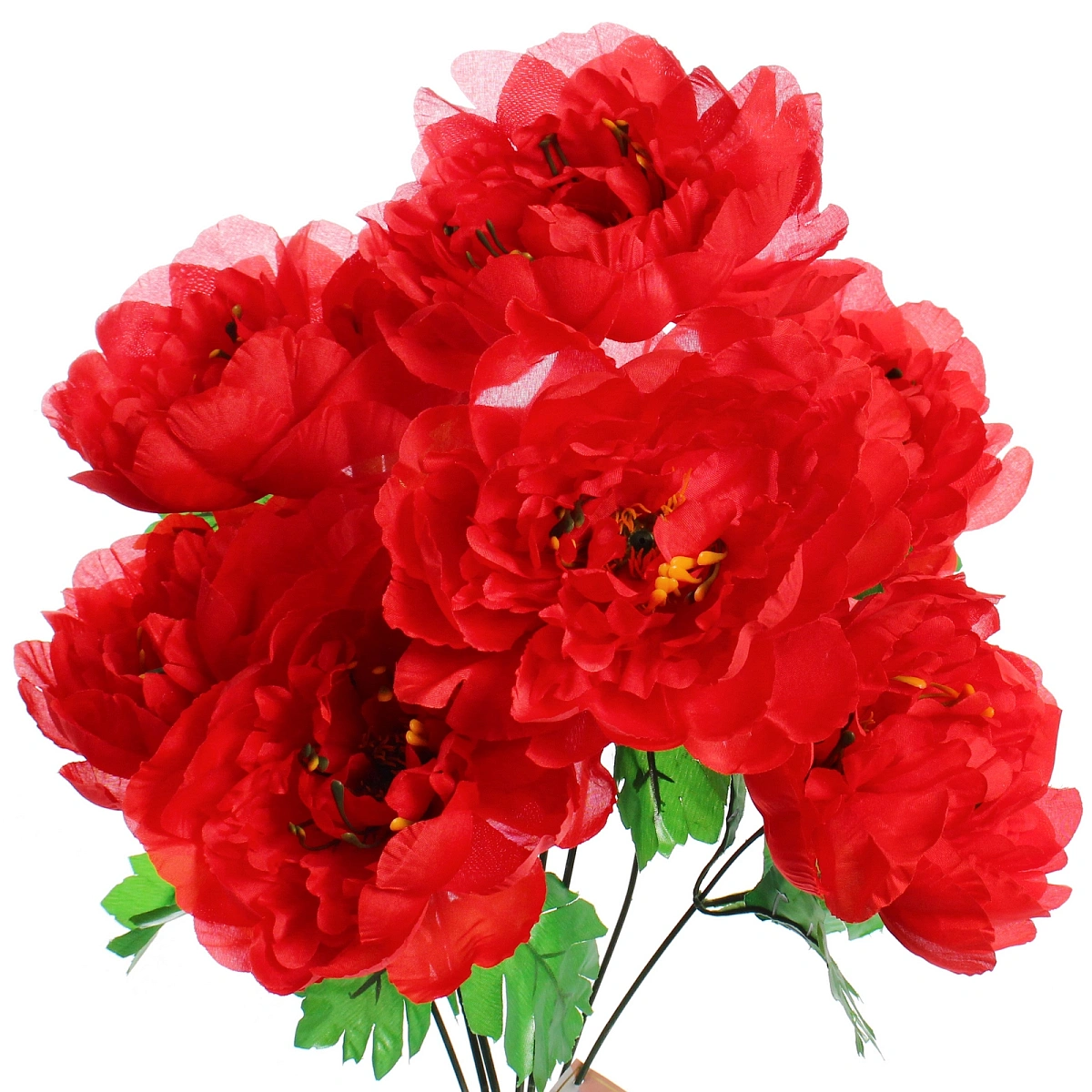 Искусственные цветы "Цветочная мелодия" Пионы 60см 7 цветков красные