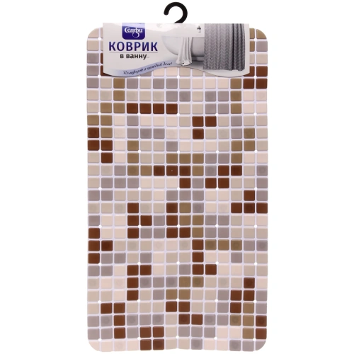 Коврик в ванну 64х34 "Орегон" серо-коричневый