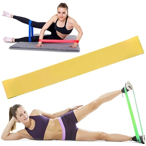 Резинка для фитнеса, эспандер ленточный 0,7*5*30 см (до 12 кг), желтый