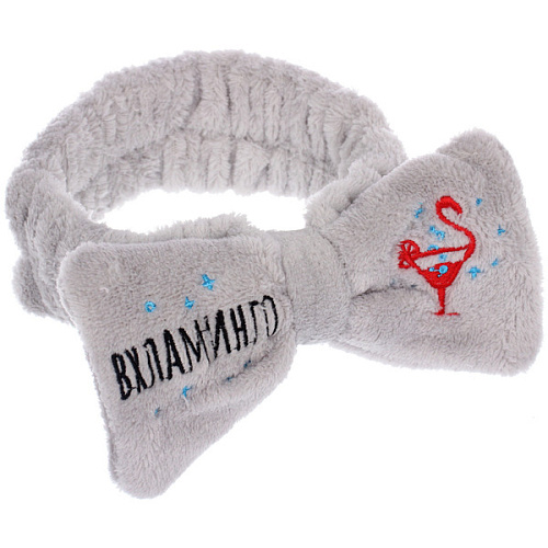 Повязка на голову New collection Vostok- Вхламинго, цвет розовый, серый, голубой и сиреневый, 206см ( упаковка белый ZIP пакет )_9