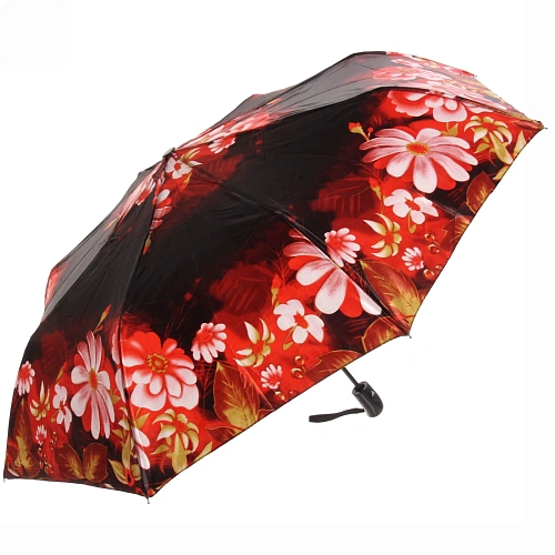 Зонт женский полуавтомат Ультрамарин - Венера, микс 6 цветов, 8 спиц, d-100см, длина в слож виде 28см, голубые цветы_8