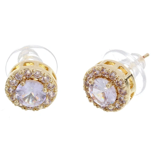 Серьги из гиппоалергенного металла со стразами ПАЛУМНА, классика, цвет золото и серебро, 1,2-dсм_7