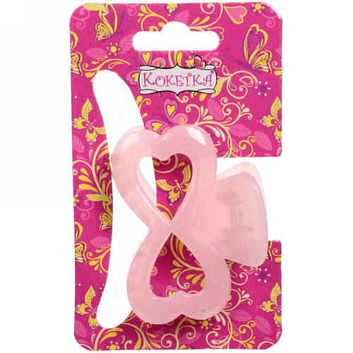 Заколка-краб для волос  на блистере Глянец-Бант, микс 6 цветов, 6см_31