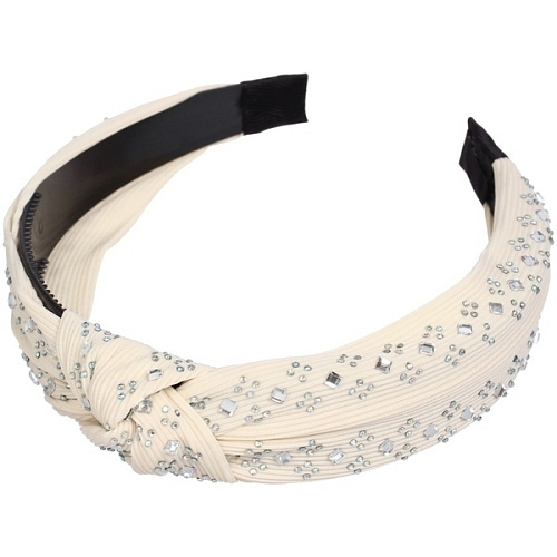 Ободок для волос ЛАФАНТАЛЬ, зефирки и стразы, ширина 28см, микс 6 цветов (стикер на внутр часть)_4