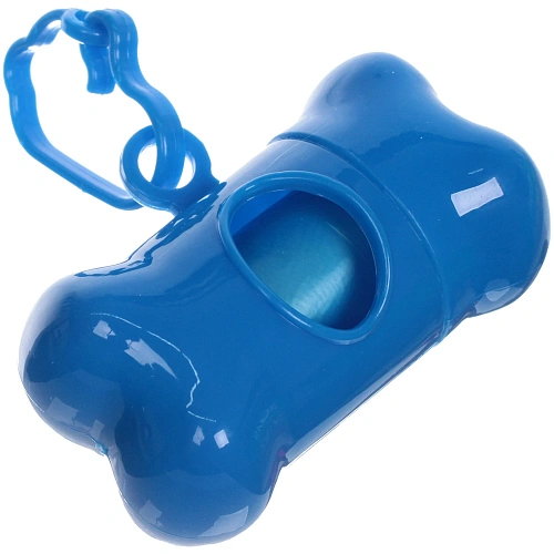 Контейнер с пакетами для уборки за собакой с карабином,цвет голубой Ultramarine_3