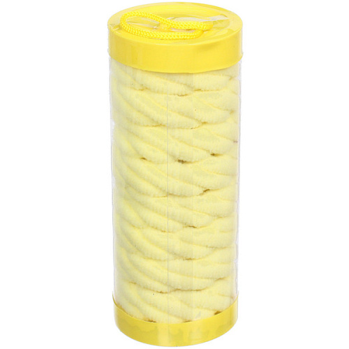 Резинки для волос детские в тубе 8шт ЗАБАВА, косичка, цвет лимонный, d-4см (наклейка Кокетка)_5