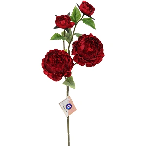Искусственные цветы "FLOWERS MAGIC" 63см Пионы 4 цветка красные
