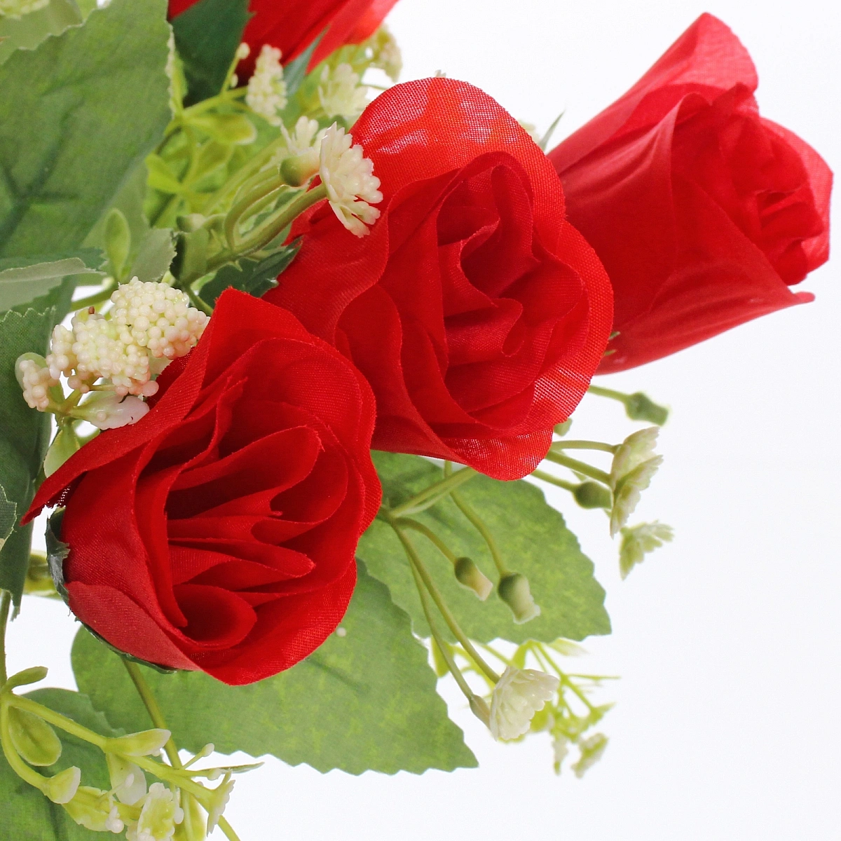 Искусственные цветы "Букет роз" 32см 10 цветков красные