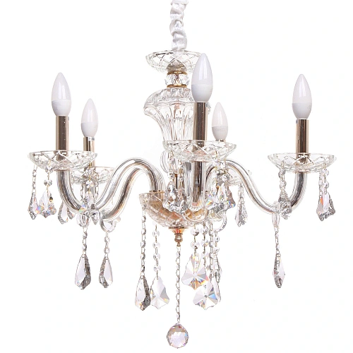 Люстра подвесная в стиле барокко "Aroma" 5*40Вт 25-S806 со стеклянными основаниями