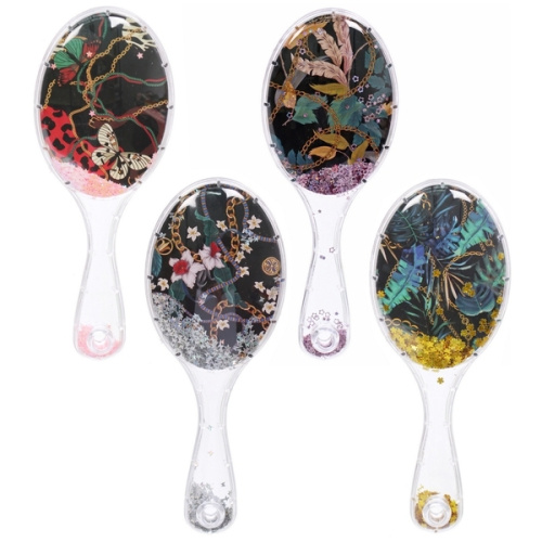 Расческа массажная овальная "Коллекция ИМАНИ - ТРОПИКИ", микс 4 дизайна, 23*7см (подвес)