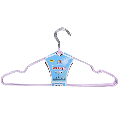 Плечики металлические нескользящие с полимерным покрытием 10шт "ТАРТИТАН", цвет сиреневый, 40см (Селфи)