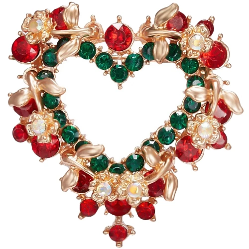 Брошь новогодняя Gold Podarok - Огненное Сердце,  см_3