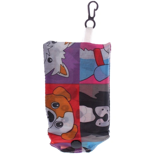 Сумка - шоппер с карабином ИДЕЯДОМА, принт собачки, 6038смнагрузка до 10кг (инд пакет истикер)_4