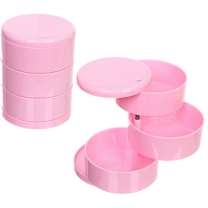 Органайзер для хранения "МАРЦИПАН", цвет пудровый, три отделения, 10.5*13см (упаковка коробка)