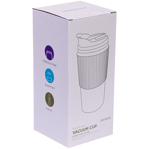 Термокружка 450мл Стиль с силиконовой вставкой, цвет зеленый_4