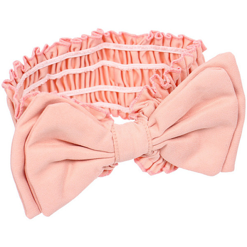 Повязка на голову косметическая ДАЙМОНД РУШ, бантик, цвет белый, пудровый, небесный и лиловый, 207см (ZIP пакет)_3