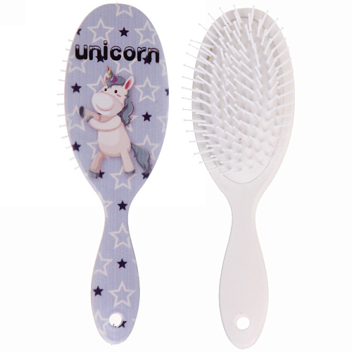 Расчёска массажная Stylish hair - Единорожки, микс 4 вида, овал, 227 см_5