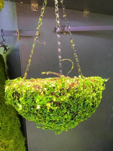 Кашпо для цветов "Сфагнум" с кокосовым волокном, подвесное d=20см, листики