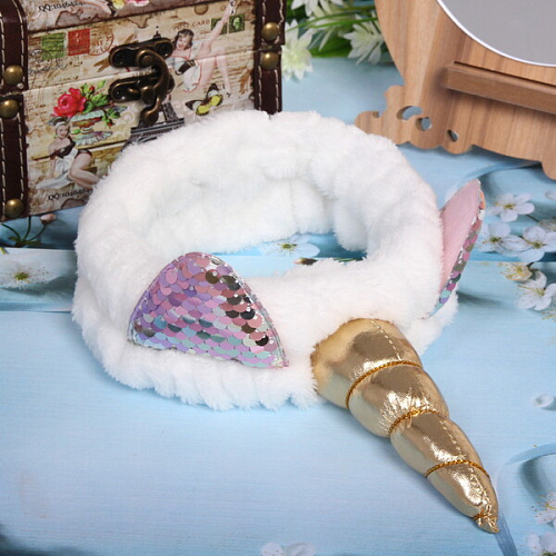 Повязка на голову Кокетка - Единорожек, микс 3 цвета, 17,55см_4