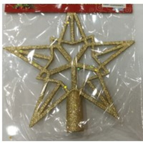 Звезда на ёлку 20*20 см "Путеводная", Шампань