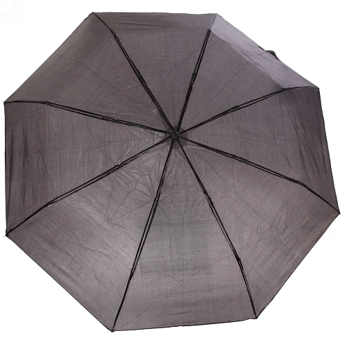 Зонт мужской механический Ультрамарин, коричневая ручка, цвет черный, 8 спиц, d-105см, длина в слож виде 24см_5